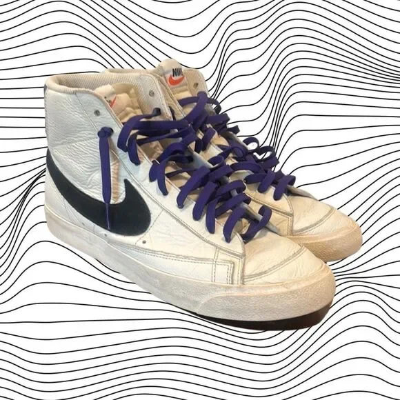 Custom Nike Blazers with Purple Laces Mens 10 - Picture 1 of 6